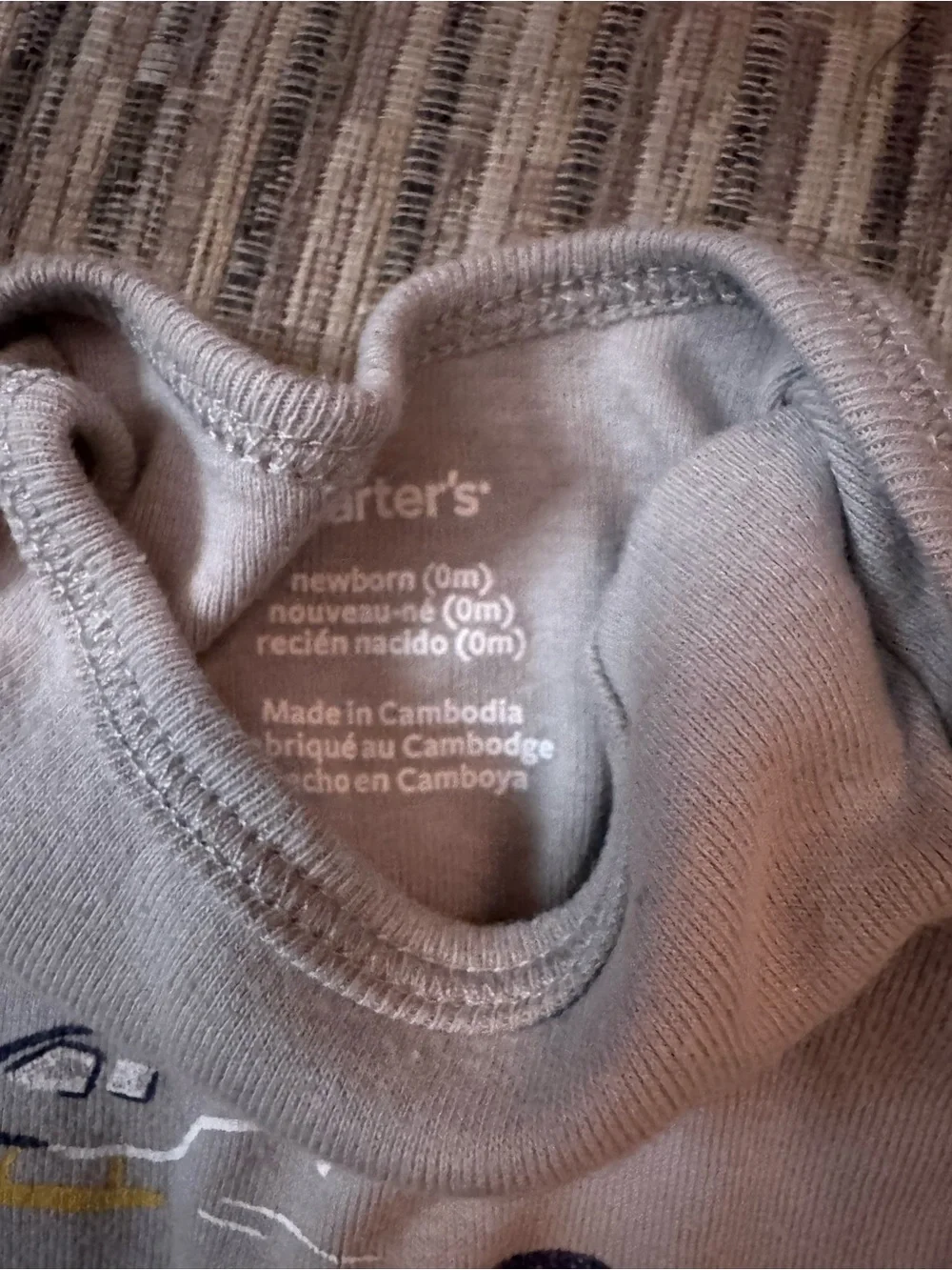 Carter's Light Green Baby Onesie with Black Text